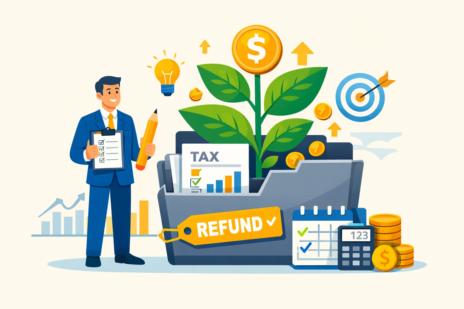 Concierge tax pro illustrating financial growth through expert tax preparation in New Haven.