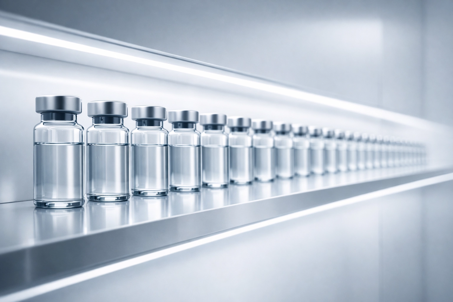 Exclusive collection of high-purity AMPK peptide vials on a modern laboratory shelf.