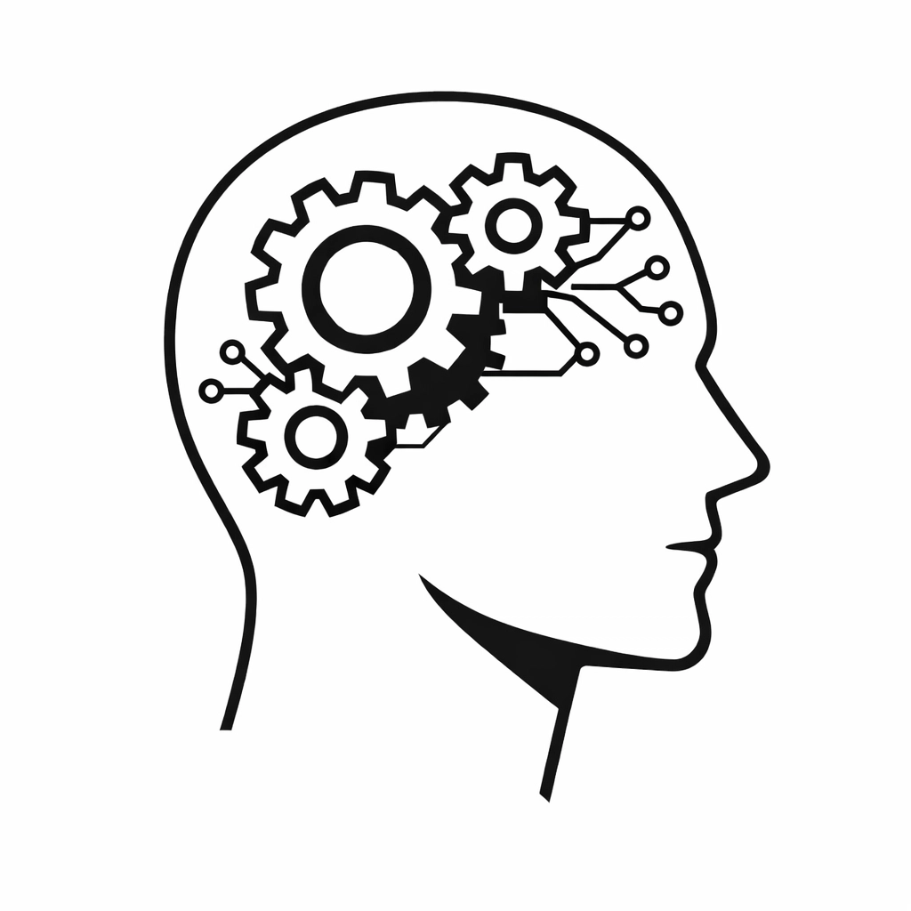 Human brain with interconnected gears illustrating automatic habit formation and unconscious routines