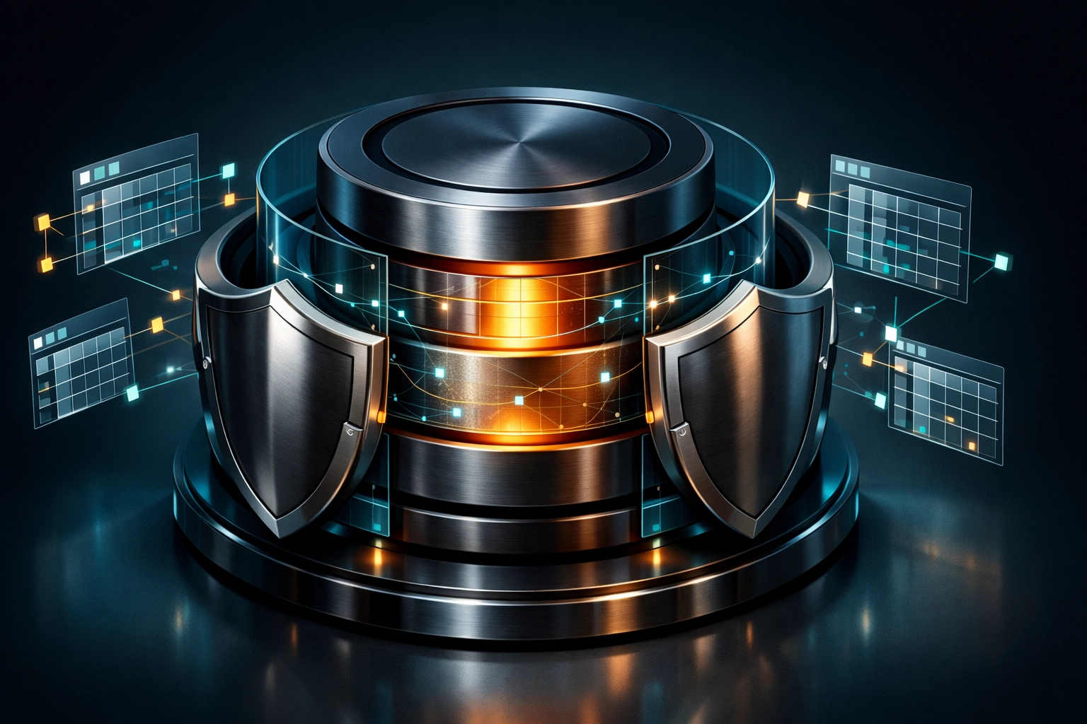 Fortified WordPress database protected by security layers and access controls