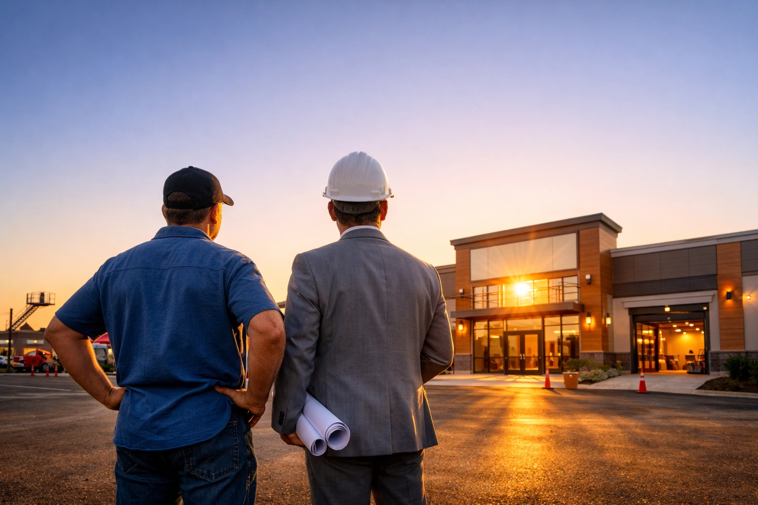 Business owner overseeing a commercial expansion project supported by flexible unsecured working capital.