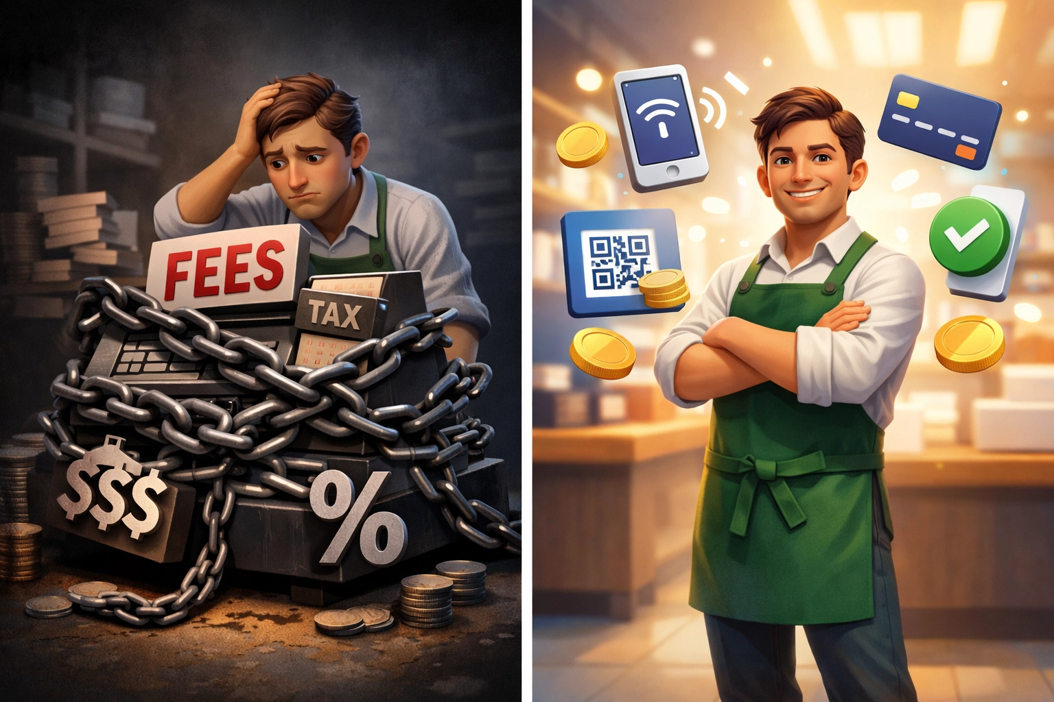 Merchant freed from high crypto processing fees using blockchain payment solutions