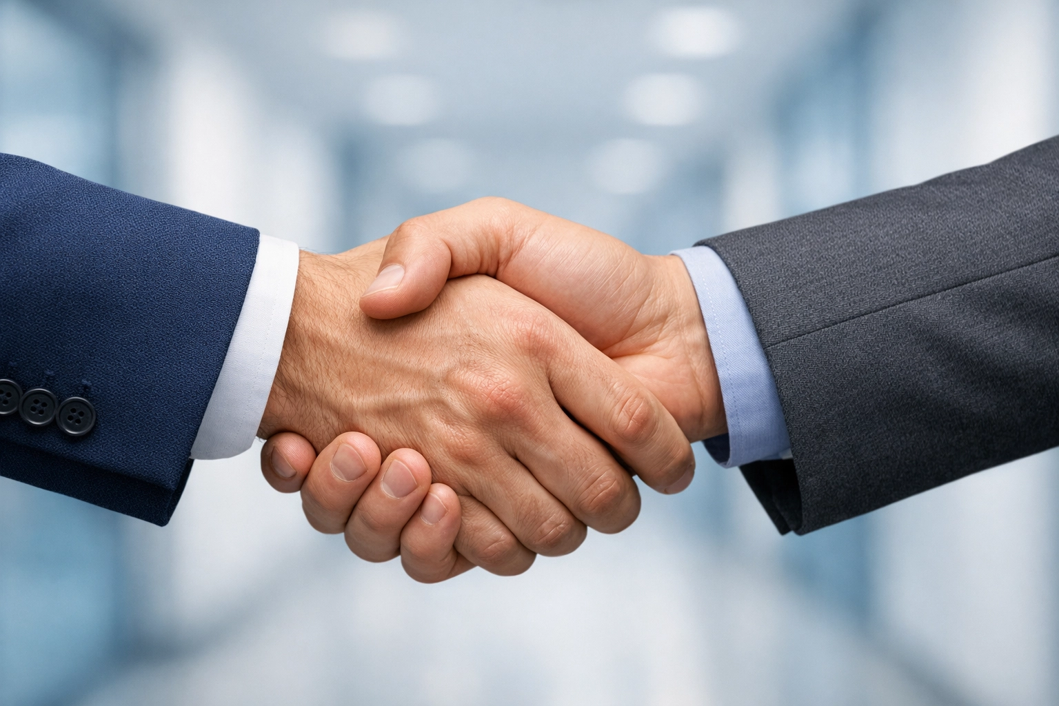 Close-up of a professional handshake representing trust and building long-term client loyalty.