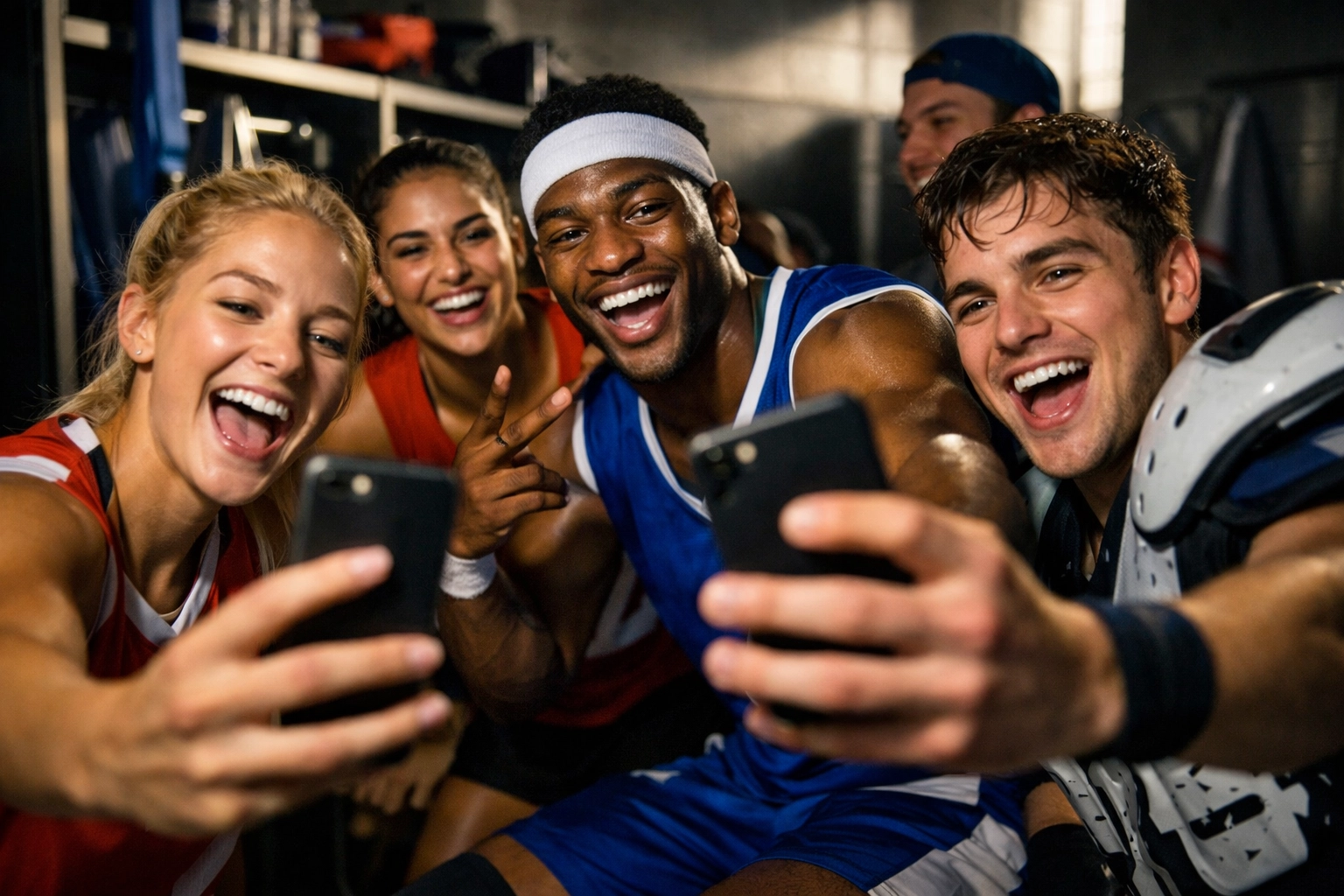 NIL athletes creating authentic behind-the-scenes social media content for multi-platform fan engagement