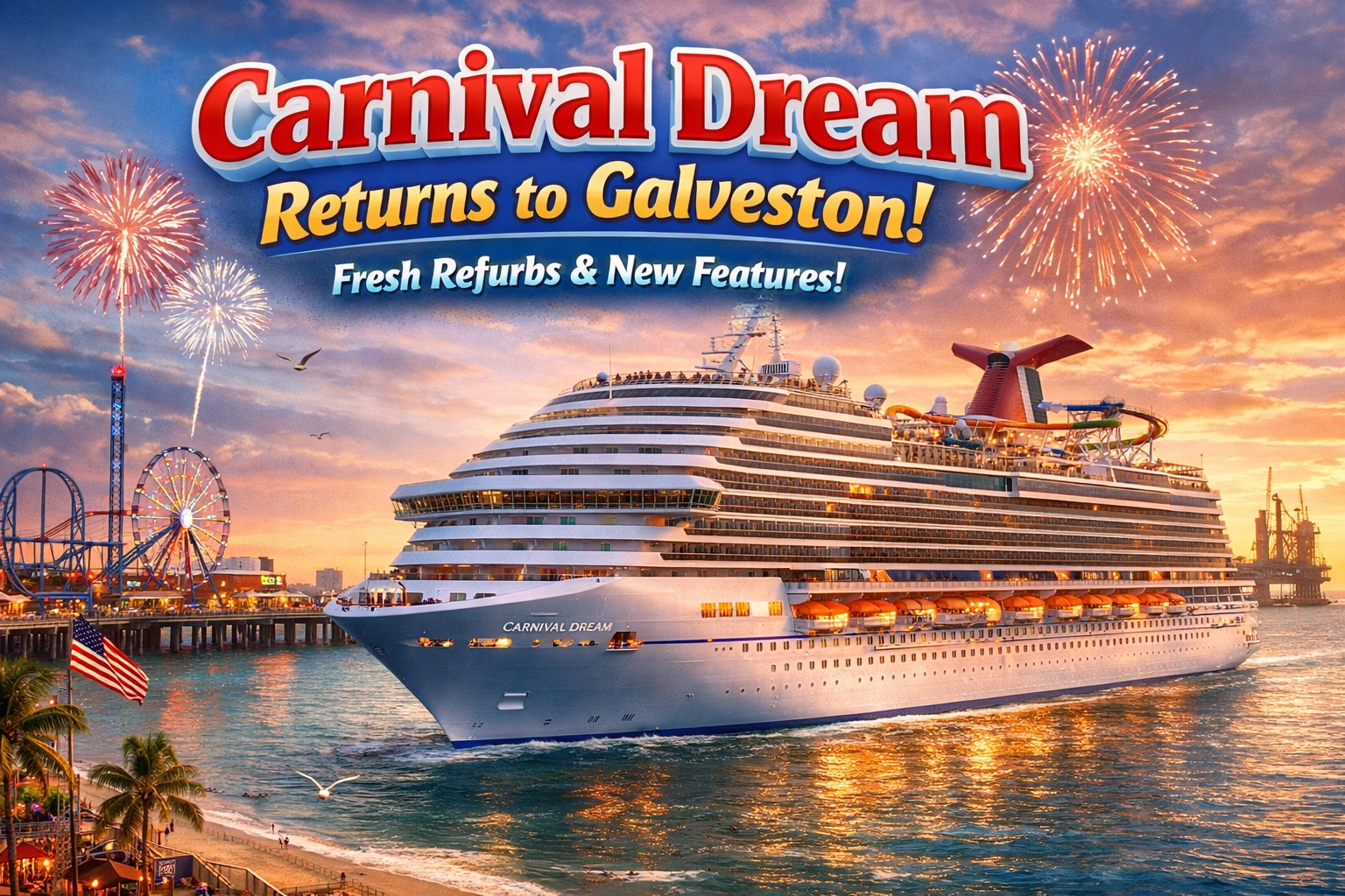 [HERO] Carnival Dream Returns to Galveston: Fresh Refurbs & New Features!