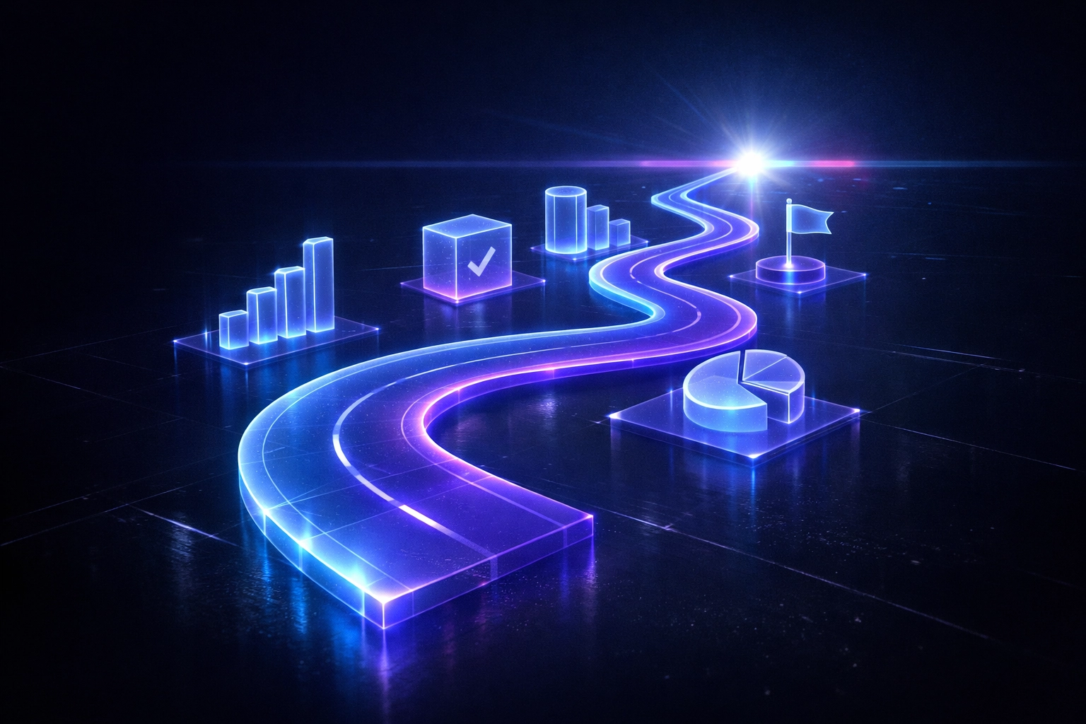 A digital roadmap showing a clear path for small business growth and automated SEO scaling.