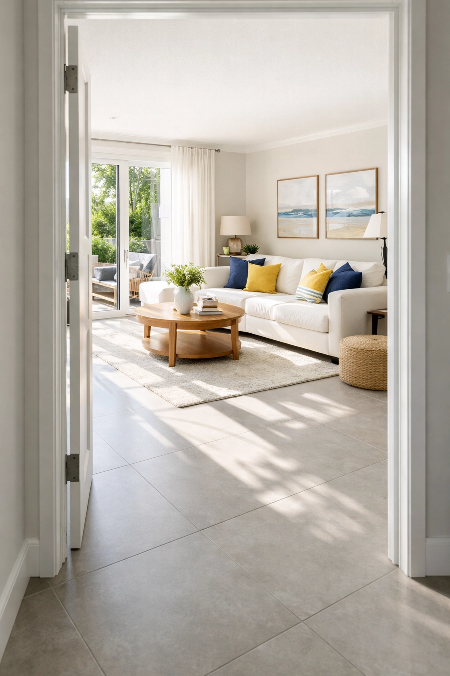 Bright and spotless living room after a professional house cleaning Lowell MA service from The Cleaning Ninjas.
