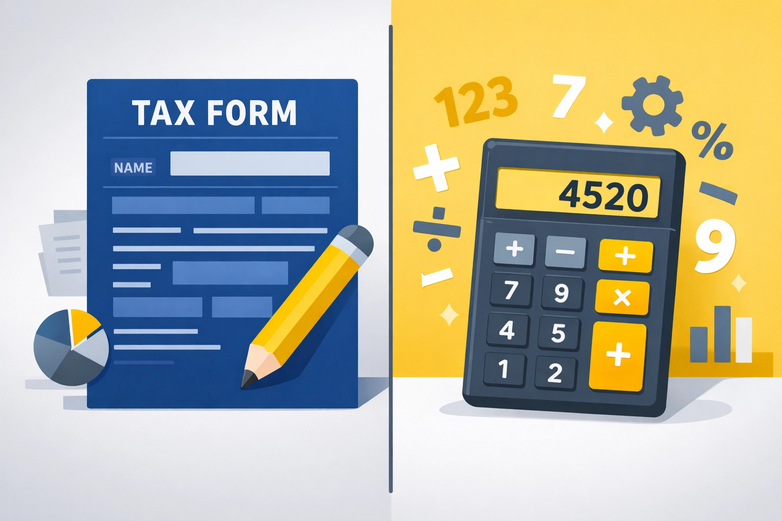 Free File Fillable Forms comparison showing digital tax form and calculator for DIY filing