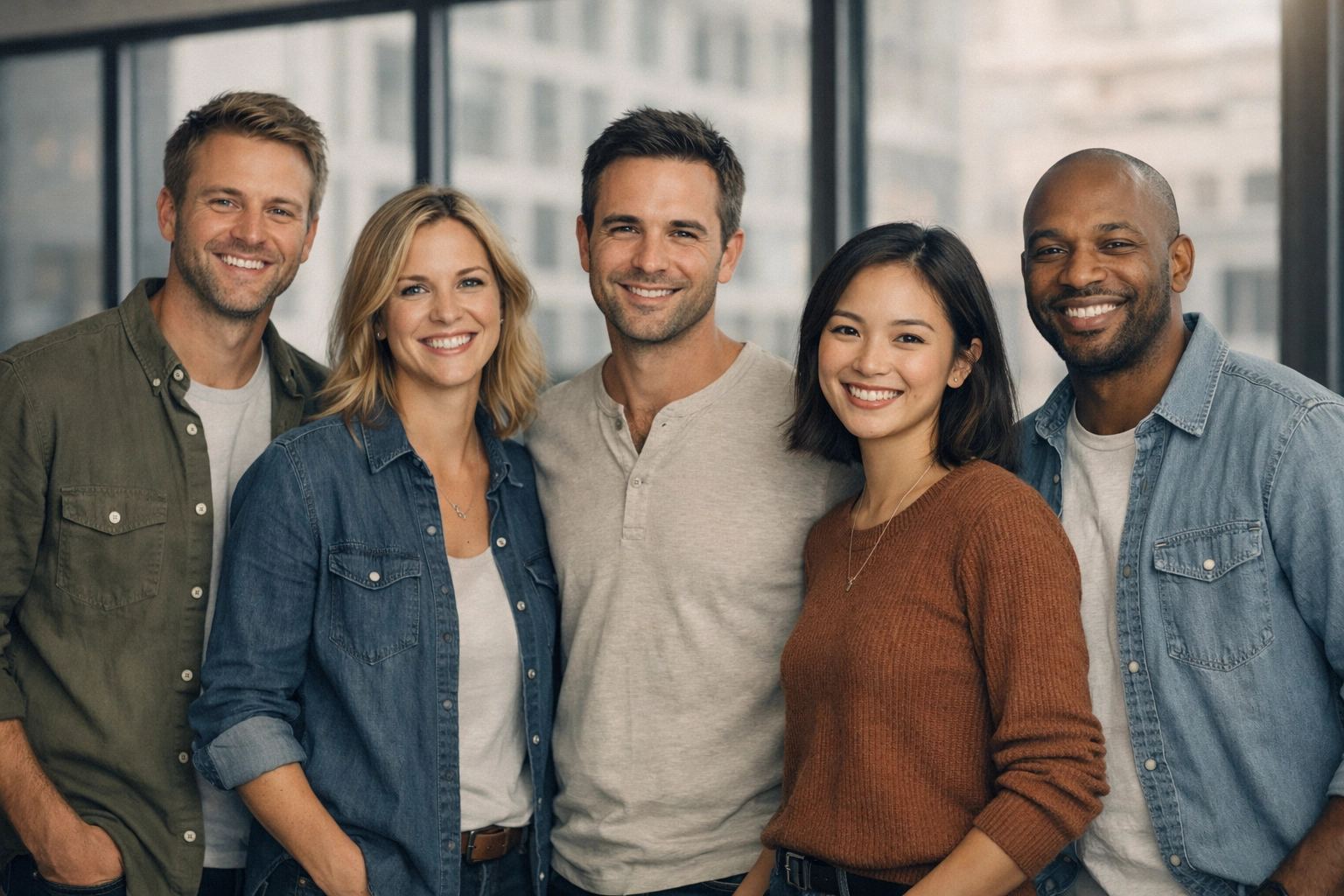 Profesionální tým firmy v kanceláři - ukázka transparentnosti a budování důvěry zákazníků