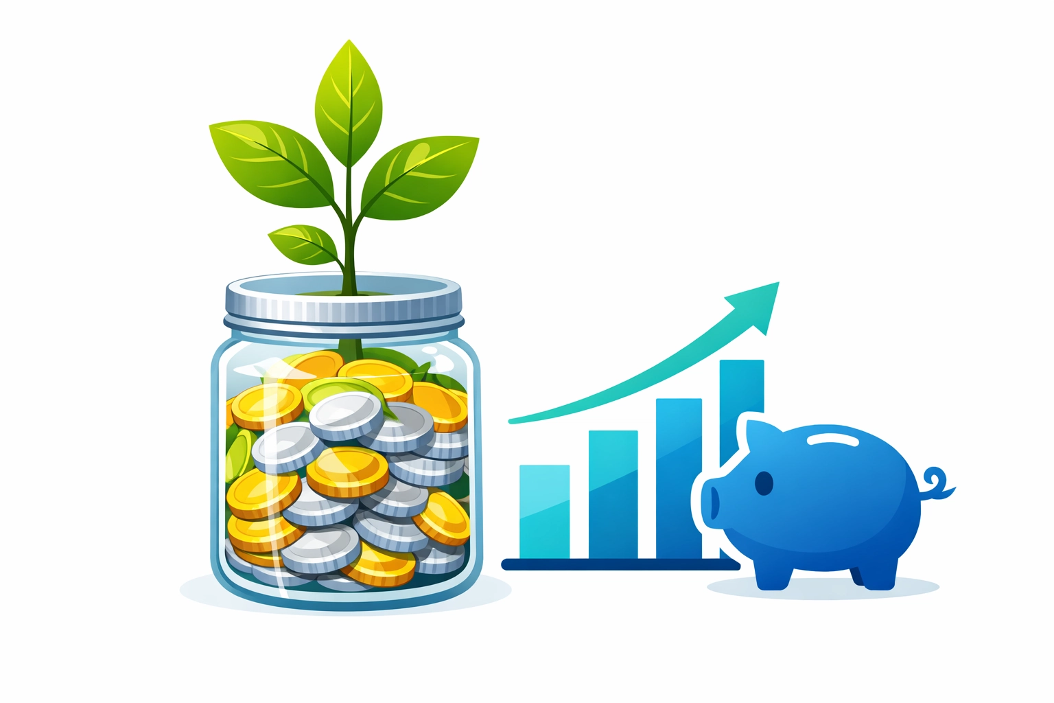 Plant growing from coins and a rising graph to help maximize tax refund through strategic tax planning.