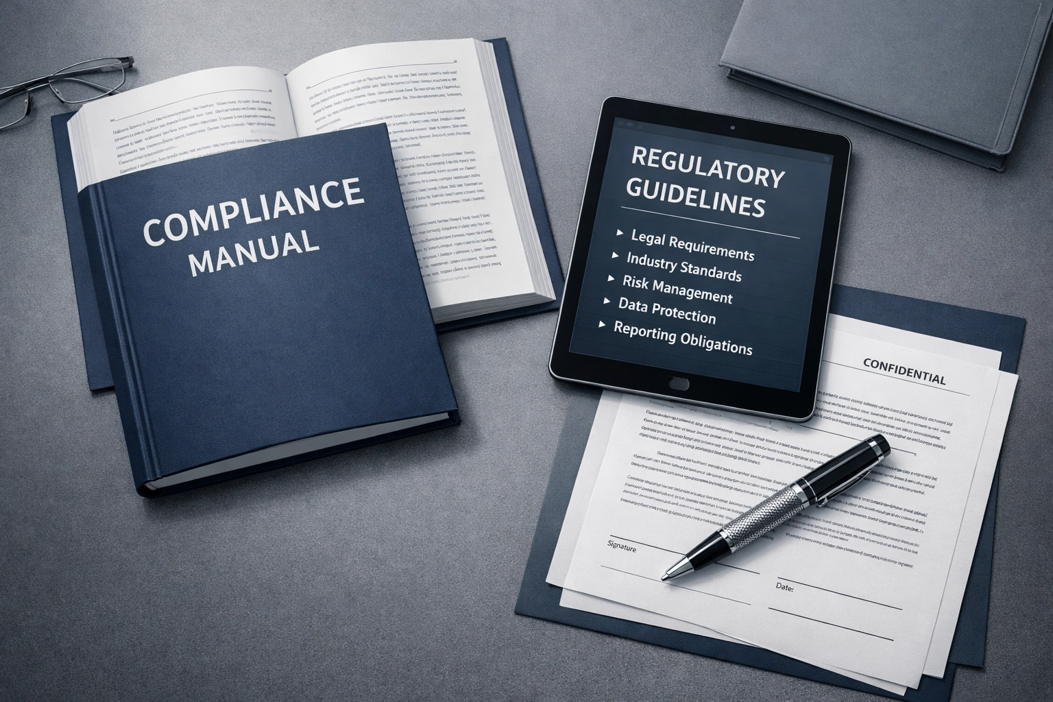 Circular 230 compliance manual and regulatory documents for tax professionals on desk