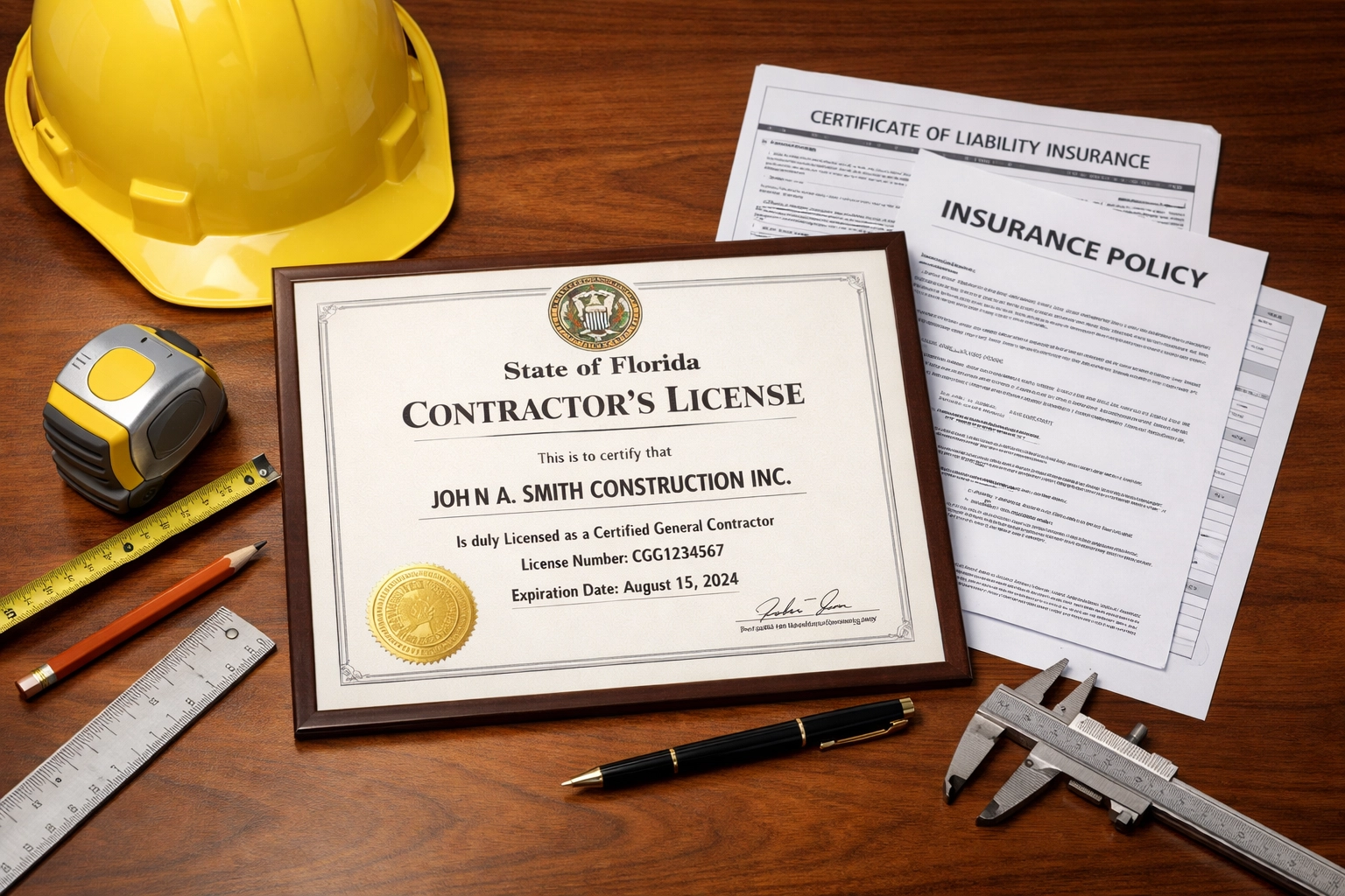 Florida Remodeling Expert license and insurance documents for Orlando construction