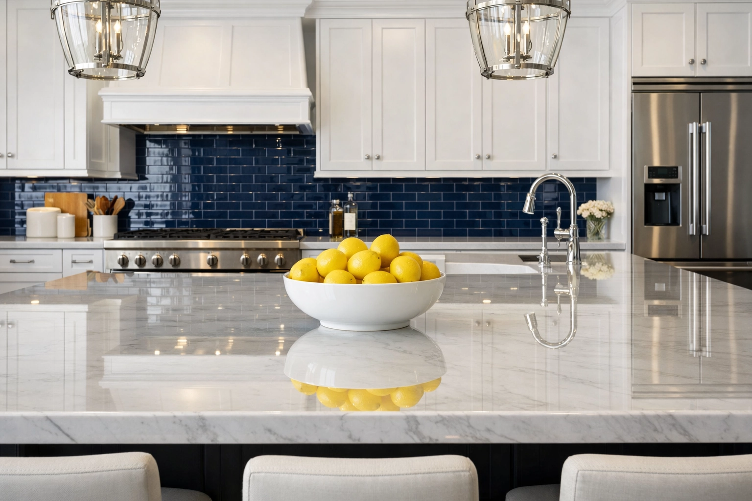 A spotless gourmet kitchen in Massachusetts showcasing high-end luxury house cleaning Southborough.