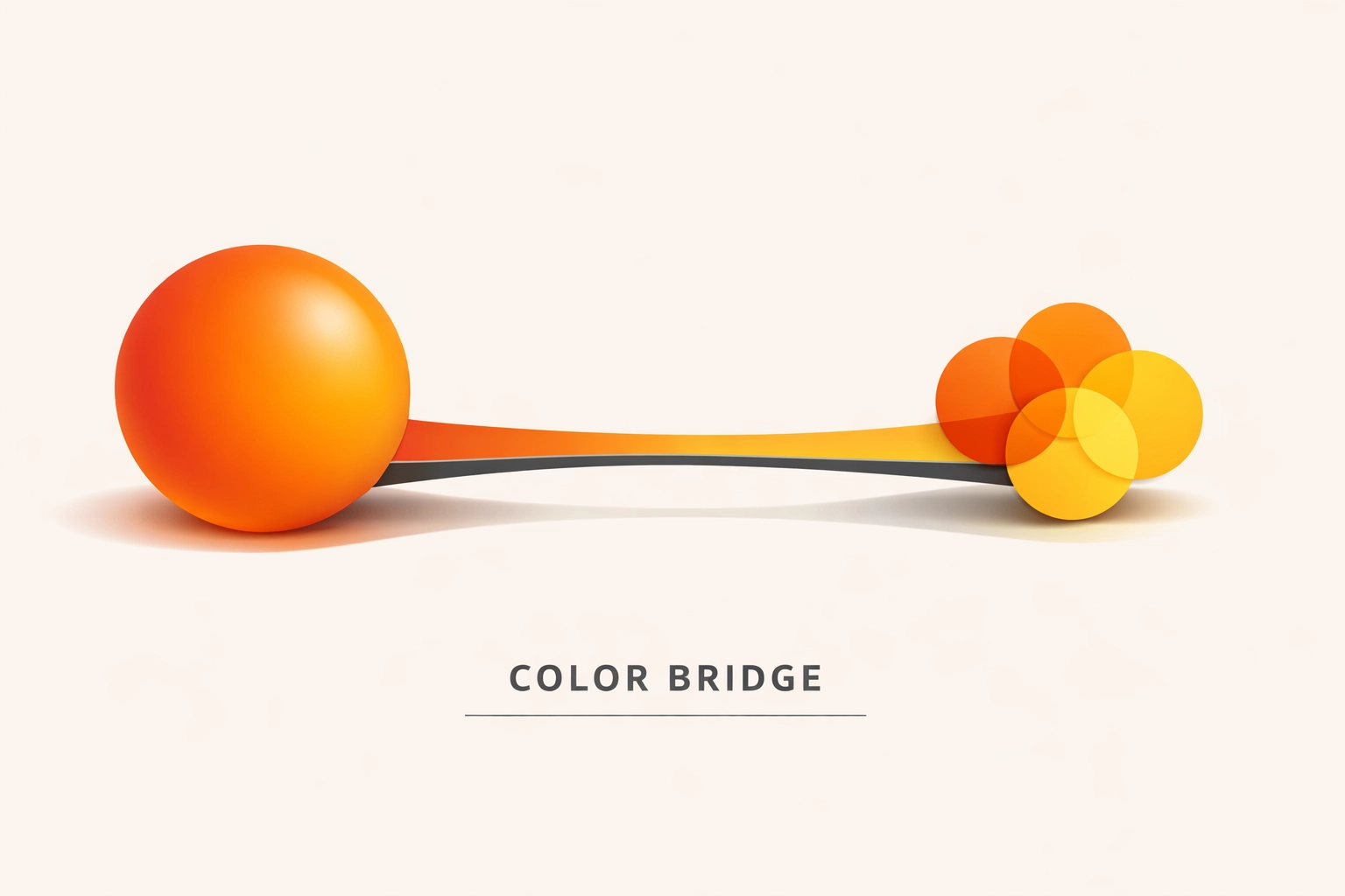 Graphic illustration of a Pantone color bridge converting spot colors to CMYK for print production.