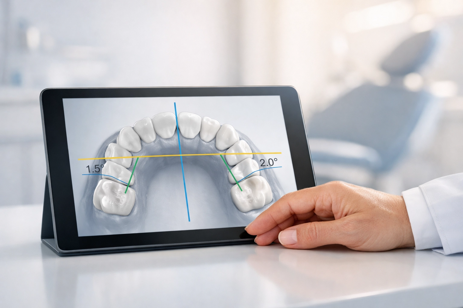 Orthodontic professional documenting medical necessity with digital dental scans for accurate insurance billing.