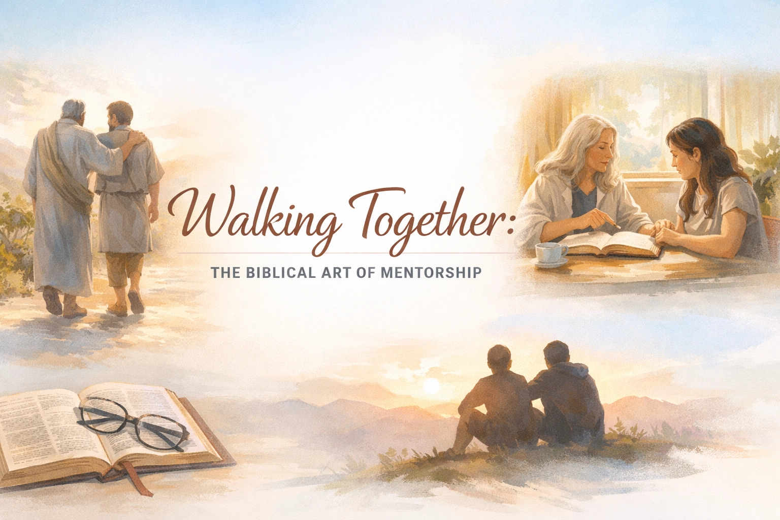 Think about the people who've shaped your faith. Maybe it was a youth pastor who saw something in you when you felt invisible. A small group leader who answered your messiest questions without judgment. Or a godly friend who texted you Bible verses exactly when you needed them most. That's mentorship. And it's not some modern church program: it's woven into the very fabric of Scripture. Biblical mentorship is about walking alongside someone in their faith journey, showing them what it looks like to love God and love people in real time. It's messy. It's intentional. And honestly? It's one of the most powerful ways we grow spiritually. Let's dig into what this ancient practice looks like and why it still matters today.  What Biblical Mentorship Really Means  Here's what mentorship isn't : a professor lecturing from a stage, a to-do list you check off, or a one-sided relationship where one person has all the answers. Biblical mentorship is relational discipleship . It's when a more mature Christian models faith and shares God's truth with someone who's a few steps behind them on the journey. You're not walking in front barking orders: you're walking together . This idea goes all the way back to Genesis. God walked with Adam and Eve in the garden, teaching them about creation, relationship, and purpose. That's the original mentorship model right there. Throughout Scripture, we see this pattern repeated: experienced believers pouring into younger ones, not just with knowledge, but with life . The goal? Loving God with everything you've got and loving your neighbor as yourself.  Those two commandments Jesus called the greatest aren't just nice ideas: they're the heartbeat of Christian mentorship. Everything else flows from there. When you mentor someone biblically, you're not trying to create a mini-version of yourself. You're pointing them toward Jesus and helping them discover who they  are in Him. You're showing them how faith works when the rubber meets the road: during job loss, parenting struggles, doubt, grief, and everyday decisions.  Three Principles That Actually Work  Jesus revolutionized the world by mentoring twelve guys. Sometimes three. Occasionally one. That small-scale, reproducible approach is still God's strategy for making disciples today. Mentor a Few You don't need to be everyone's spiritual guide. Jesus didn't try to personally disciple every person in Jerusalem. He invested deeply in a handful of people who would then invest in others. That's how movements spread. If everyone mentored just a few people, and those people mentored a few more, eventually everyone would be both a mentor and a mentee. That's the beauty of it: you don't have to be a Bible scholar or have decades of faith under your belt. You just need to be a few steps ahead of someone else. Speak Truth in Love Transformation happens when biblical truth meets compassionate timing. You can't Bible-bash someone into spiritual maturity. Mentorship requires earning the right to speak hard truths by consistently demonstrating authentic love. This means knowing when to challenge and when to comfort. When to quote Scripture and when to just sit in silence. The Holy Spirit guides these moments, but it takes relational investment to recognize them. Truth without love is just noise. Love without truth is just nice friendship. Keep Moving Forward Mentorship isn't about keeping someone dependent on you forever. The goal is growth . You're helping them take the next step in their faith journey, whatever that looks like for them. Maybe that's breaking a destructive habit. Learning to pray beyond "bless this food." Understanding how to read the Bible for themselves. Forgiving someone who hurt them. Or discovering their spiritual gifts and using them to serve others. Your job isn't to fix all their problems or make all their decisions. It's to walk with them, point them to Scripture, and remind them that the Holy Spirit is actively working in their life.  Real Examples from Scripture  The Bible is packed with mentorship relationships that show us what this looks like in action. Jesus and His Disciples This is the ultimate example. Jesus didn't just teach His disciples theology: He did life with them. They traveled together, ate together, served together, and made mistakes together. He let them watch Him pray, handle conflict, love the unlovable, and stay faithful under pressure. When He left, He commissioned them to "go and make disciples" using the same approach. Not "go start churches and hire staff." Go make disciples . Reproduce what I've shown you. Elijah and Elisha Elisha was Elijah's assistant-turned-successor. He didn't just study Elijah's sermons from a distance: he followed him around, served him, watched how he heard from God and confronted evil. When Elijah was taken up to heaven, Elisha received a "double portion" of his spirit because he'd been prepared through relationship. Naomi and Ruth After losing everything, Naomi mentored her daughter-in-law Ruth in the ways of Israelite faith and culture. Their bond was so strong that Ruth famously said, "Where you go I will go, and where you stay I will stay. Your people will be my people and your God my God." That's the power of mentorship: it creates bonds that change destinies.  Making It Practical Today  So how do you actually do this in 2026 when everyone's busy and distracted? Start Where You Are You don't need a fancy program or official church title. Look around your life. Who's a few steps behind you spiritually? A new believer at church? A younger coworker asking faith questions? A college student in your small group? Invite them to coffee. Offer to pray together regularly. Share what God's teaching you. Ask about their struggles. Point them to Scripture when they're wrestling with decisions. Be a Guide, Not a Guru You don't have all the answers: and that's okay. Biblical mentorship isn't about being perfect or knowing everything. It's about pointing people to the One who does. When someone asks you a tough question, it's completely fine to say, "I don't know. Let's search the Scriptures together and see what God says." That models humility and dependence on God's Word, which is exactly what you want them to learn anyway. Create Intentional Rhythms Mentorship thrives on consistency. Maybe it's a weekly breakfast, a monthly hike, or regular video calls. Whatever works for your schedules. The point is creating space where real conversation can happen: not just surface-level "how's it going" stuff, but the honest struggles and questions that shape faith. Give Them Freedom to Grow Remember, you're not creating a clone. The Holy Spirit is doing the real work here. Your job is to encourage, challenge, and cheer them on as they discover who God made them to be. Sometimes that means letting them make mistakes. Offering insights without controlling outcomes. Trusting God with their journey even when you'd do things differently.  Walk With Us  Biblical mentorship isn't a formula: it's a relationship. It's two people committed to loving God and each other, walking through life together with Scripture as their guide. Whether you're looking for a mentor or ready to be one, the call is the same: don't do faith alone . We were created for community, designed to learn from each other, and commissioned to pass on what we've received. Want more faith-driven insights and practical encouragement for your Christian journey? Follow our blog  to get fresh content delivered regularly. We're exploring what it means to live out biblical principles in the real world: one authentic conversation at a time. Let's walk together.
