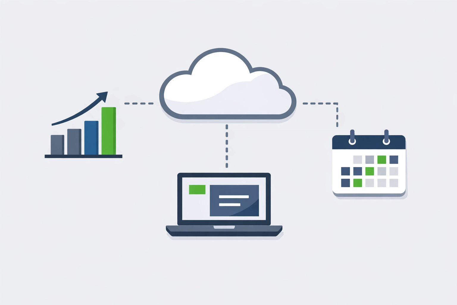 Secure cloud integration connecting small business financial data and tax planning tools.