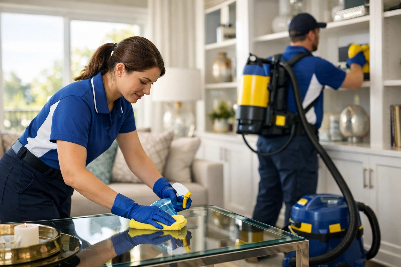 Professional cleaning team performing expert apartment cleaning services in the MetroWest area.