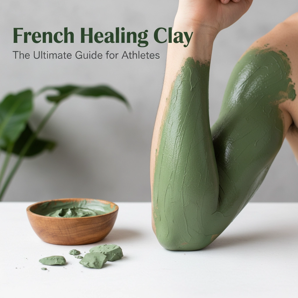 French Healing Clay application on athlete's wrist showing sports recovery benefits
