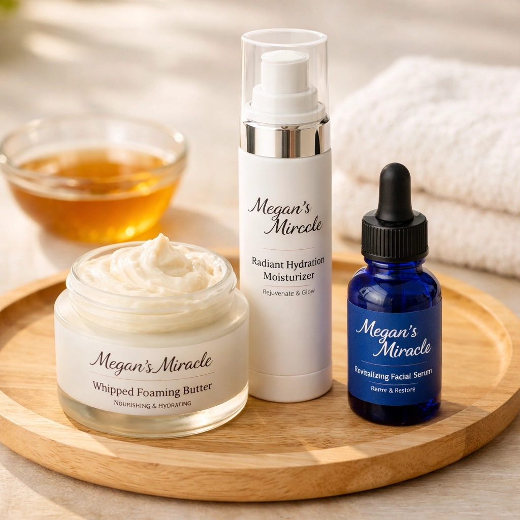 Megan's Miracle apitherapy skincare bundle with bee venom soap and moisturizer for Morgellons relief.