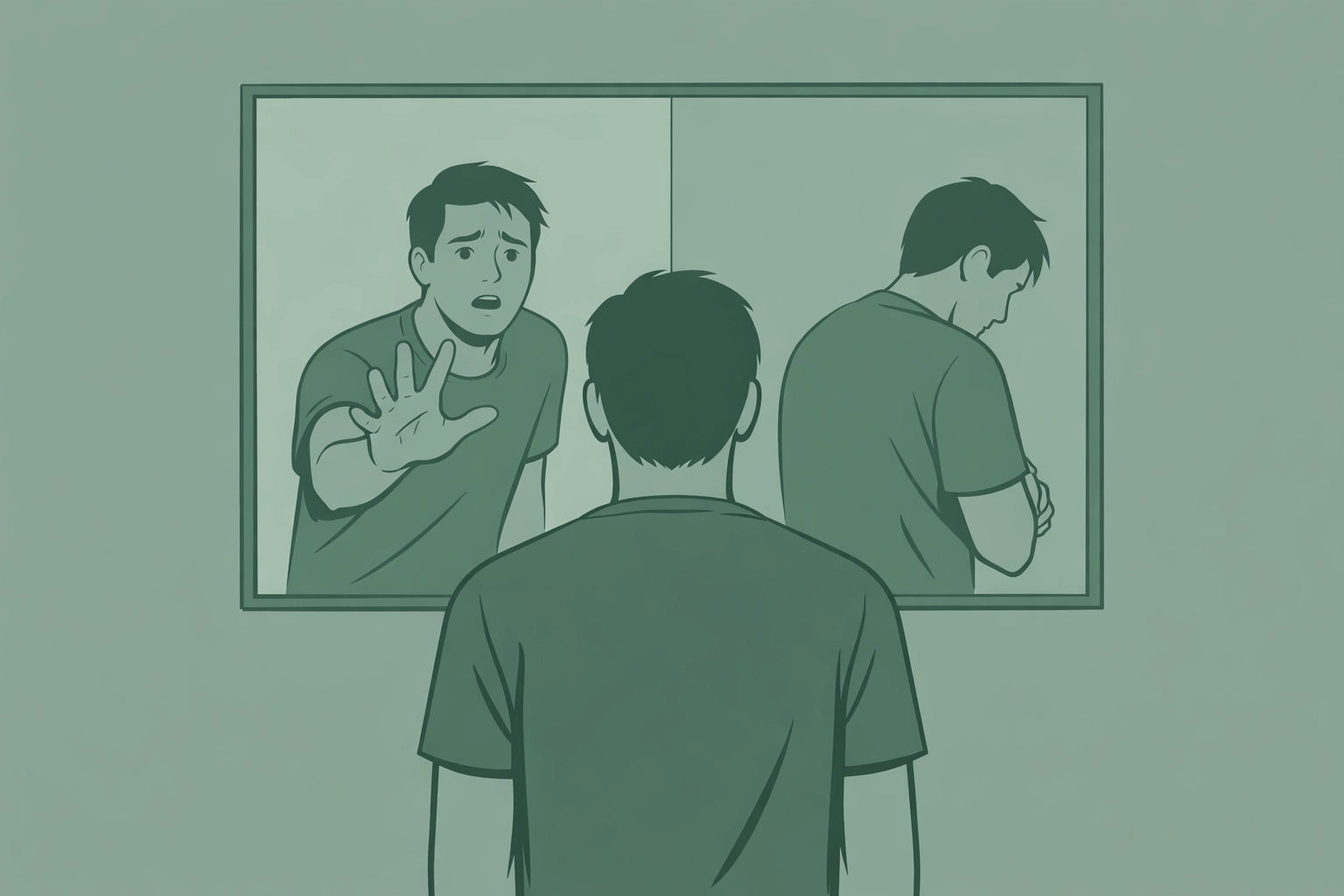 Man reflecting on attachment patterns and self-worth in relationships