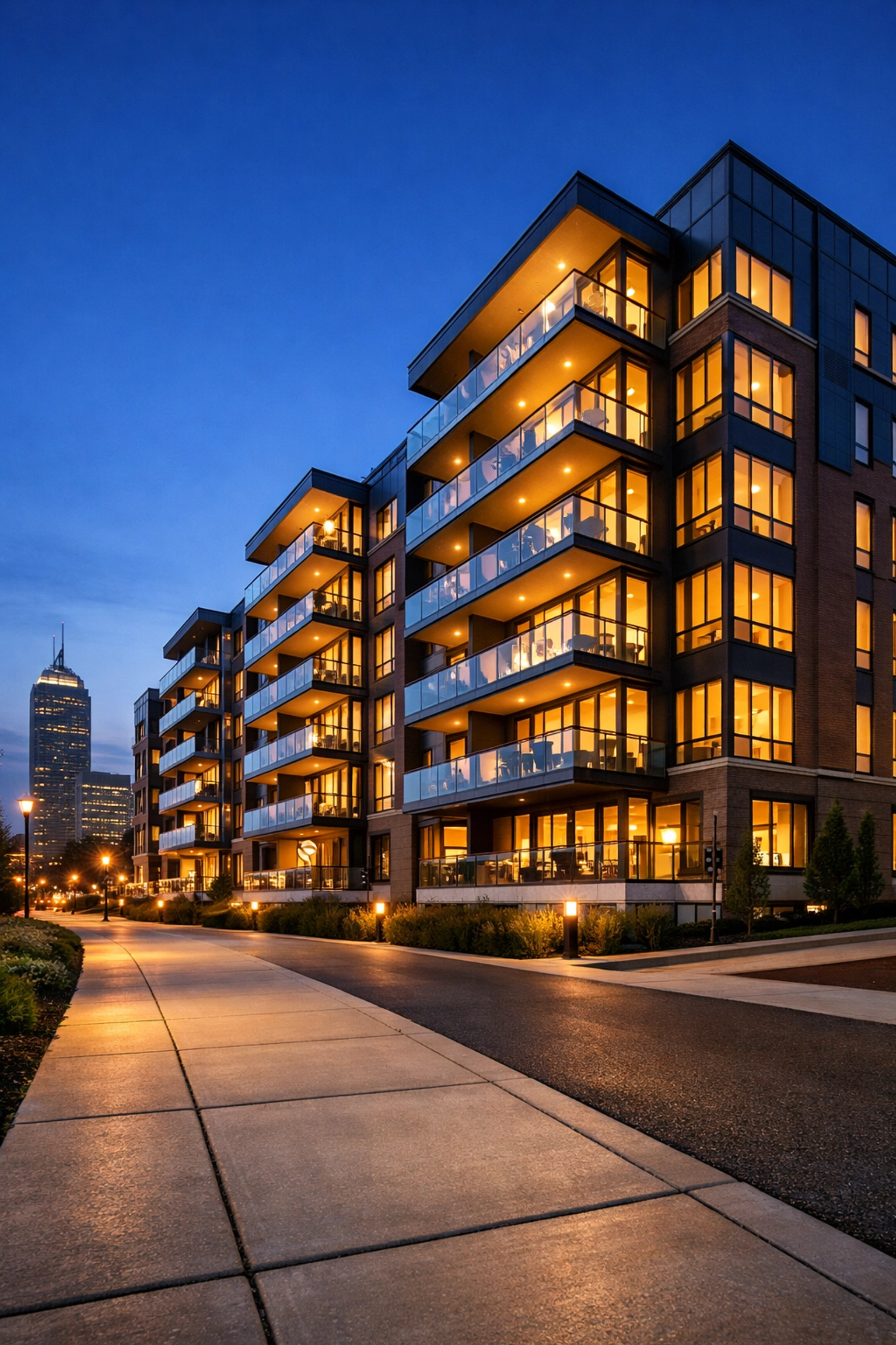 Modern multifamily apartment building in the Midwest representing professional property management standards.