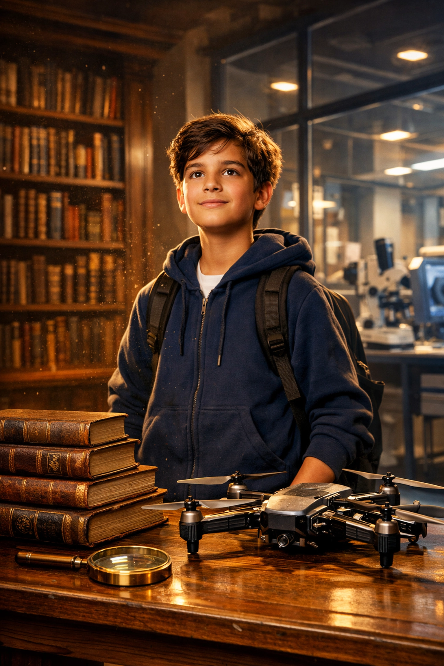 Cornerstone Prep student bridging classical education and modern technology for superior academic achievement.