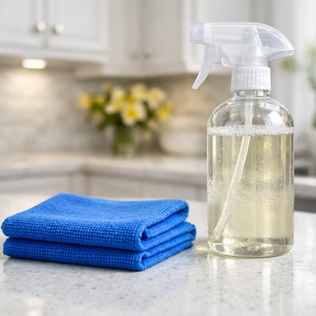 Natural eco-friendly cleaning supplies ready for a detailed House Cleaning Framingham MA session.