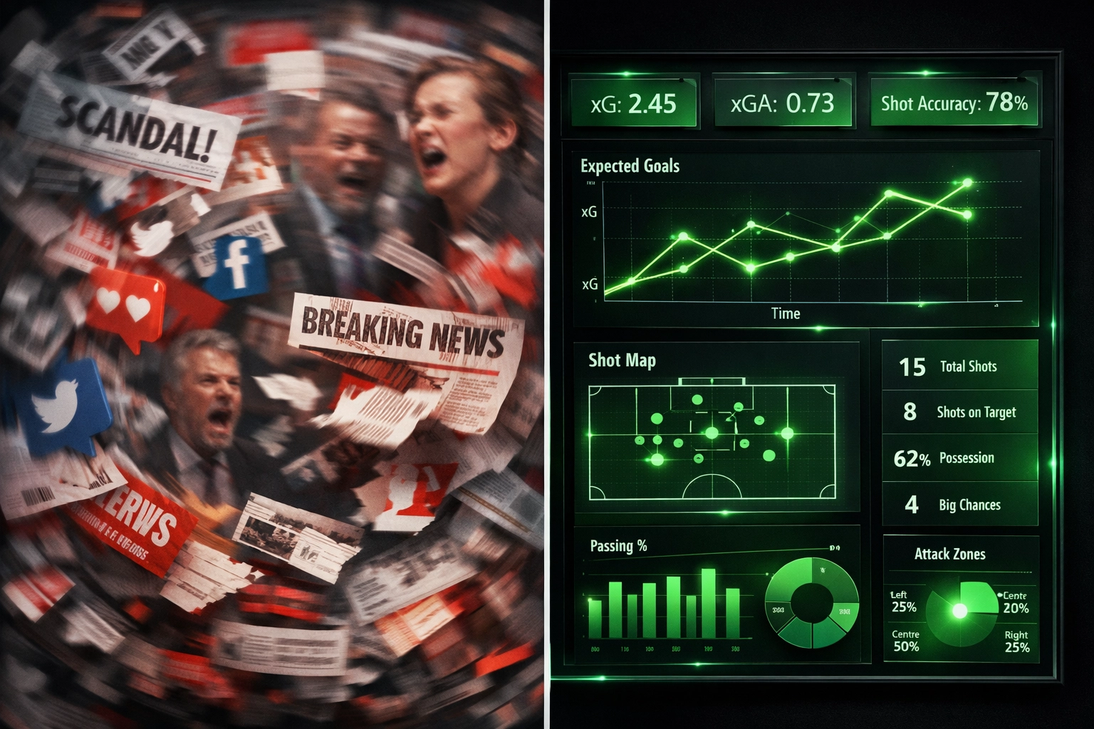 Comparison of emotional pundit opinions versus data-driven football analysis for derby day matches