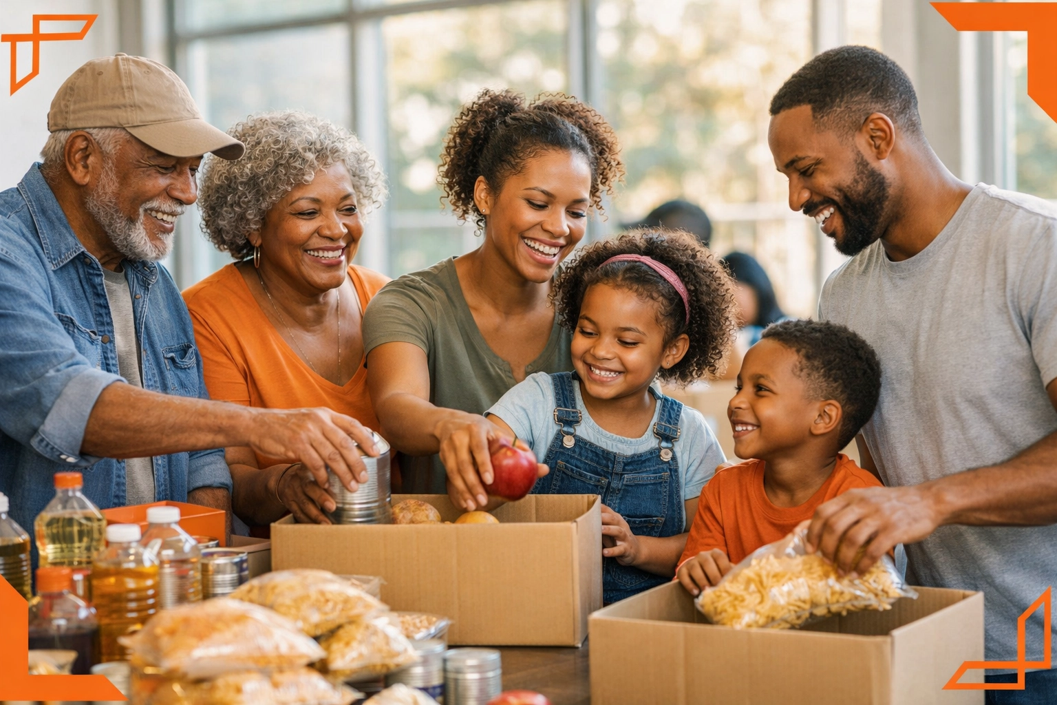 Multi-generational African American family engaged in community activities at Berkeley center