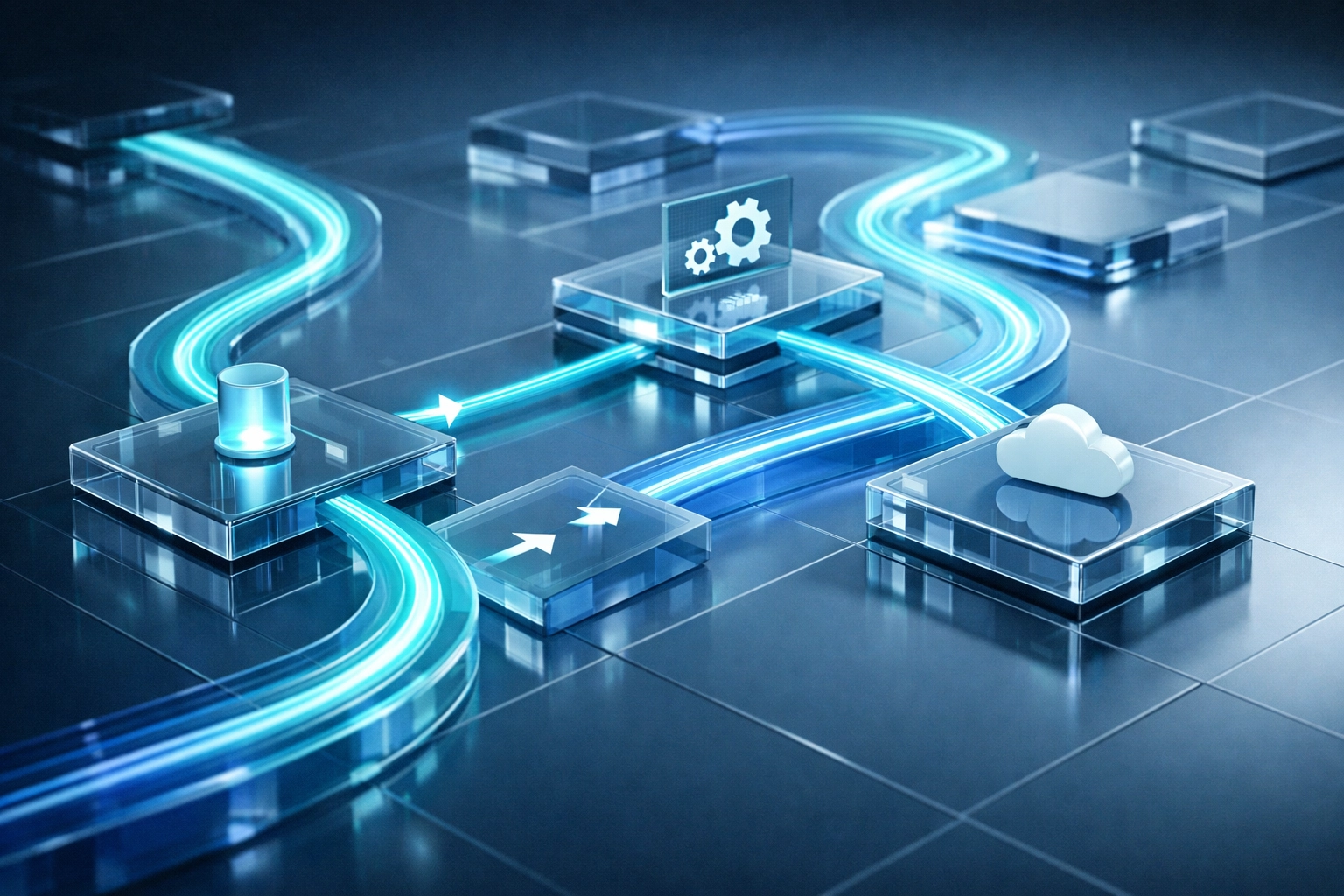 Automated workflow visualization showing streamlined client portal processes and integrations