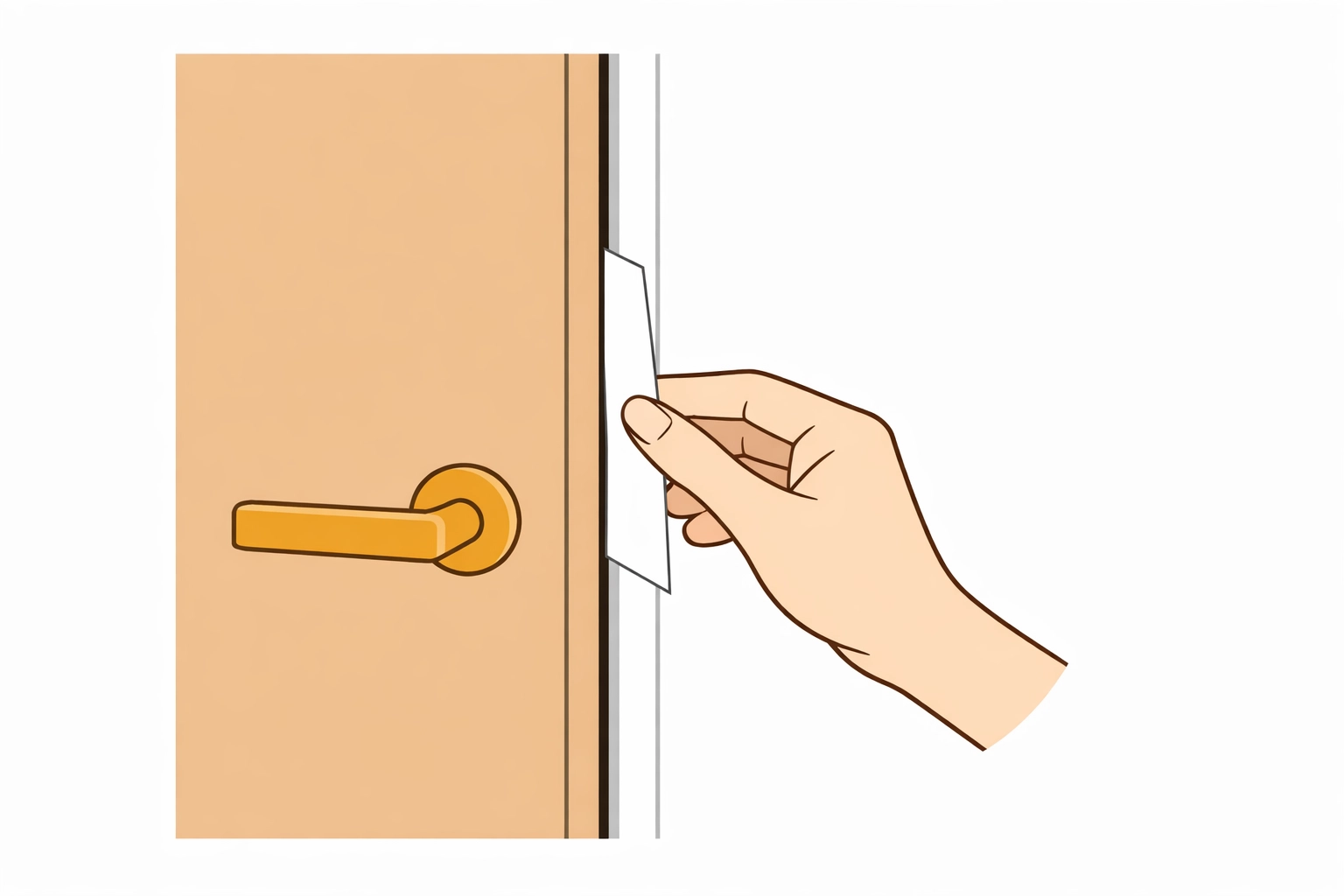 Identifying a sticky door rub point with paper before a local handyman repair.