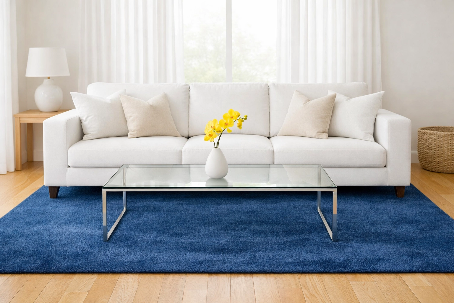A spotless, tidy living room showing the mental health benefits of a professionally cleaned home.