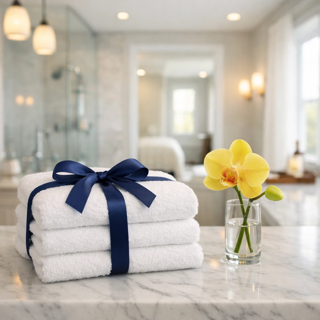 A spa-like luxury bathroom showcasing the high-end residential cleaning Massachusetts standards in Dover.
