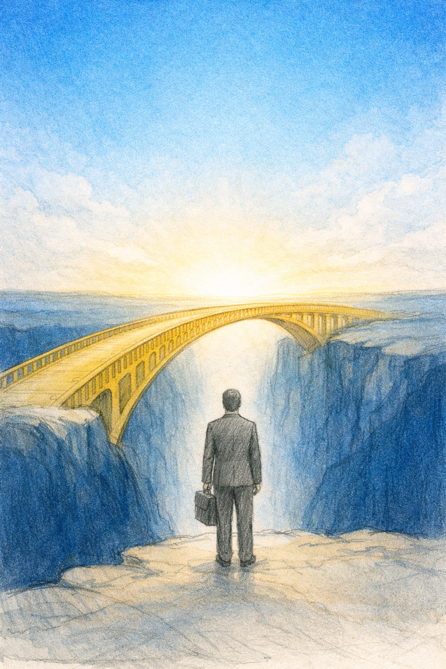 Professional leader on a golden bridge to national influence by Dr. Layne McDonald - www.laynemcdonald.com