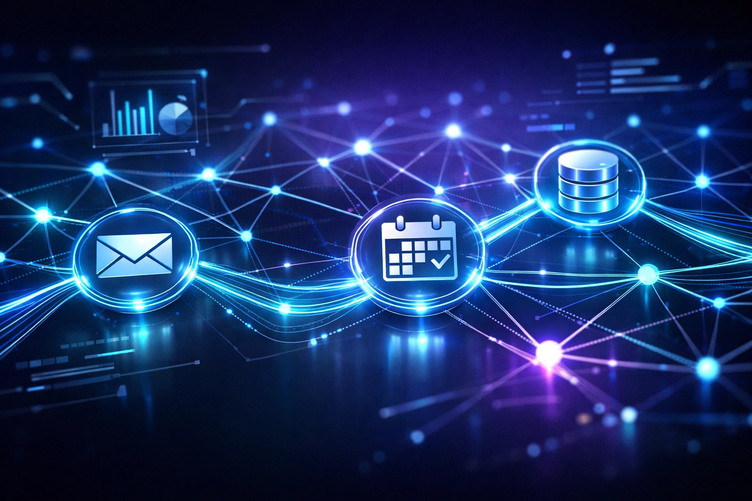 AI Integration Services Explained in Under 3 Minutes: What Every Small Business Owner Should Know 2 AI integration connecting business software tools like email, CRM, and scheduling systems