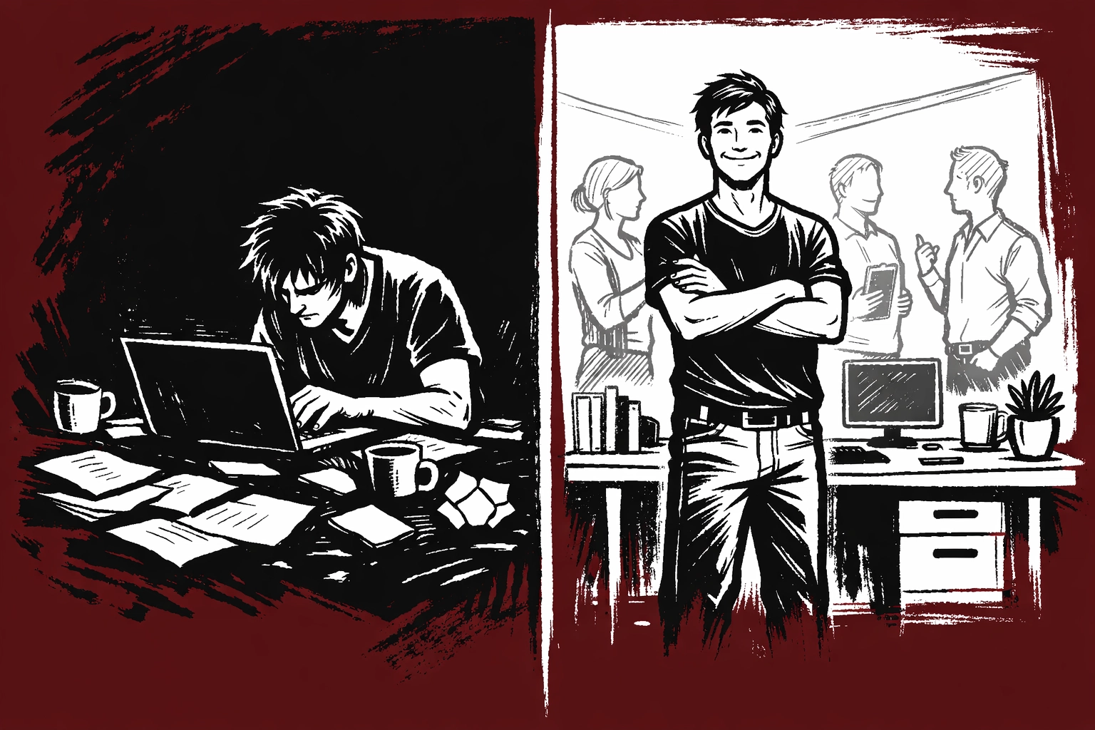 Creator transformation from isolated freelancer to collaborative team member in IncluHub creators ecosystem