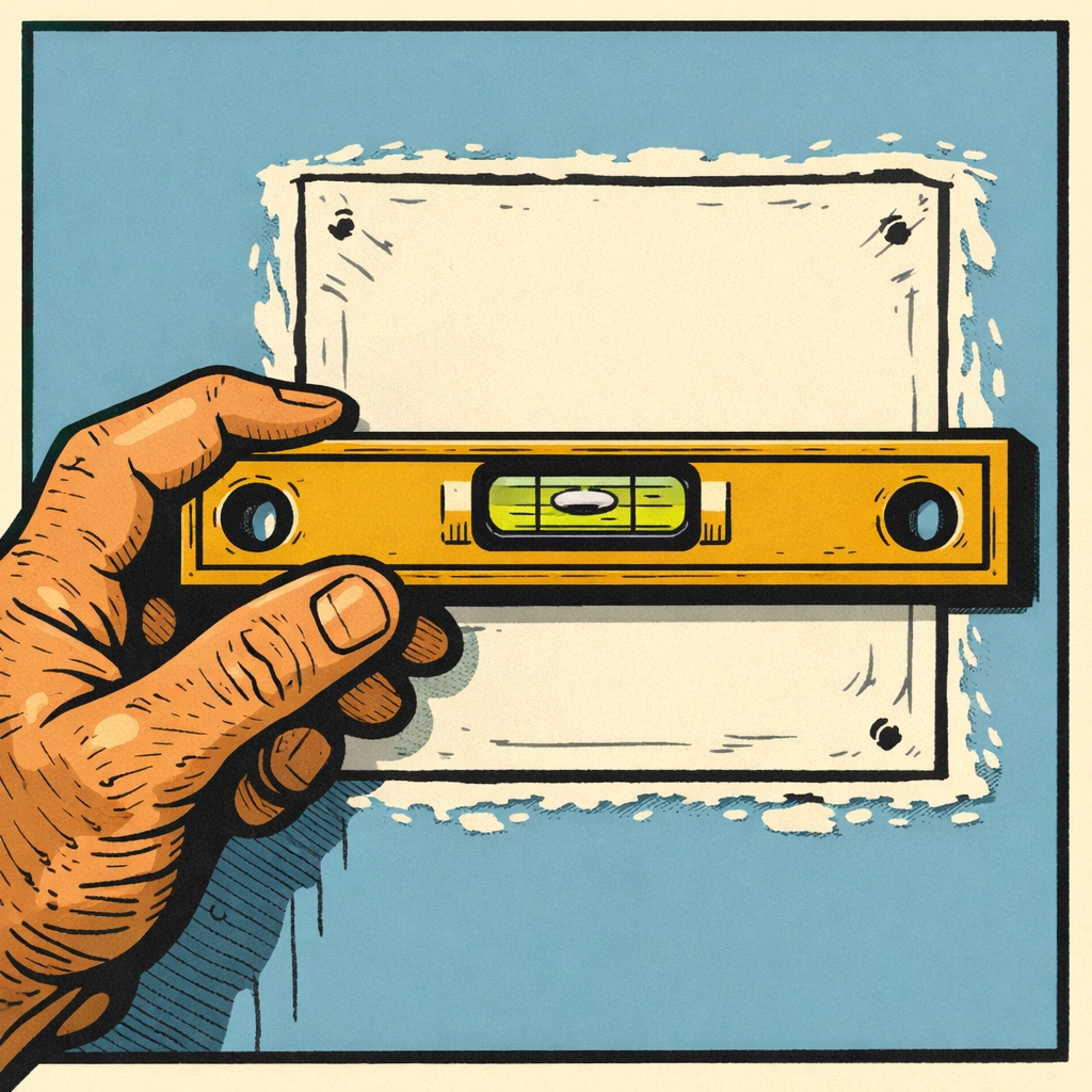 Using a level to ensure a flush drywall patch for a Rochester NH home repair.