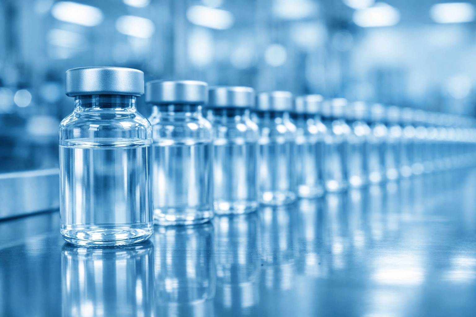 High-purity pharmaceutical vials for NAD+ therapy and longevity clinic treatment protocols.