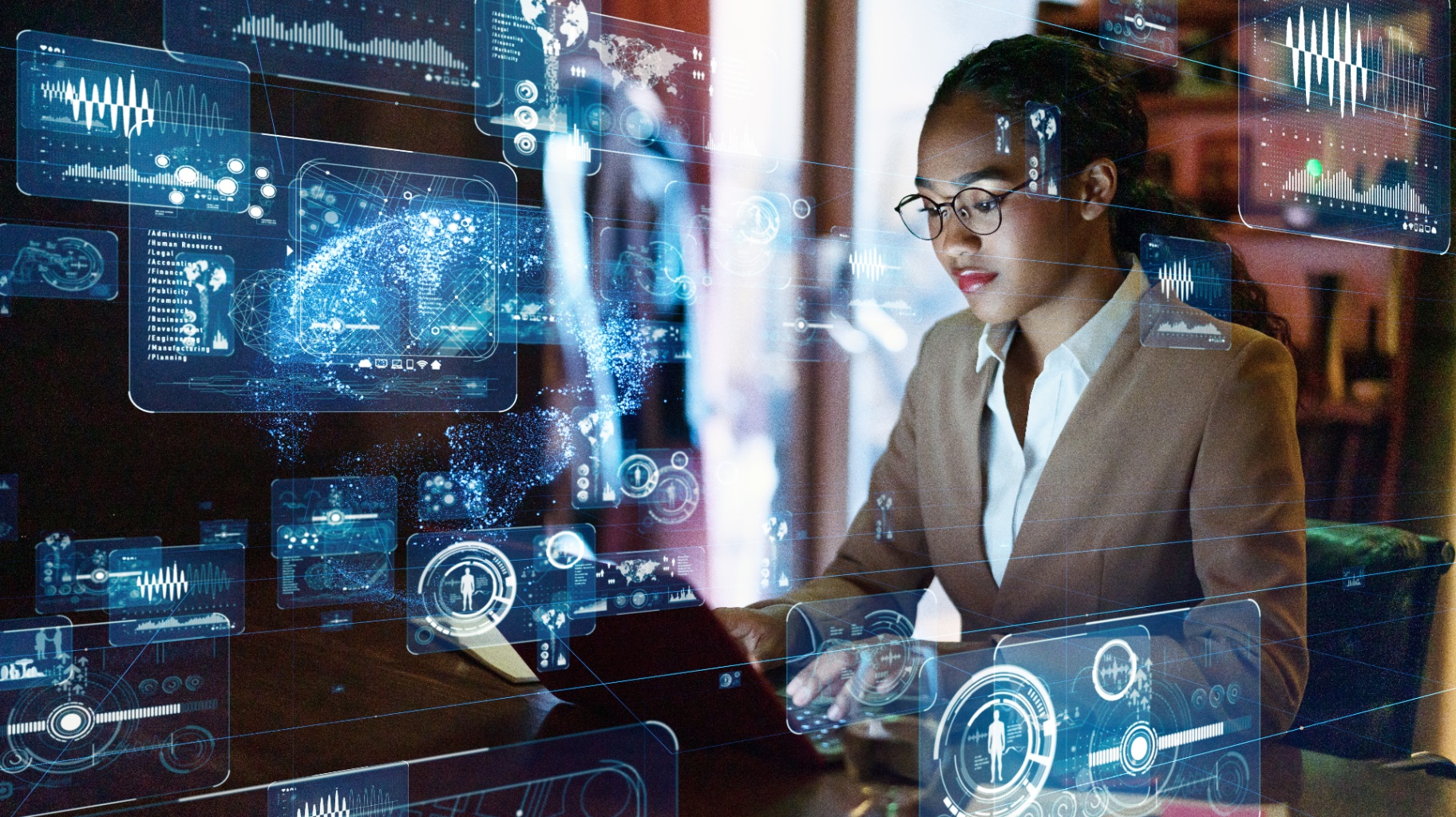 IT Professional Monitoring Digital Dashboards