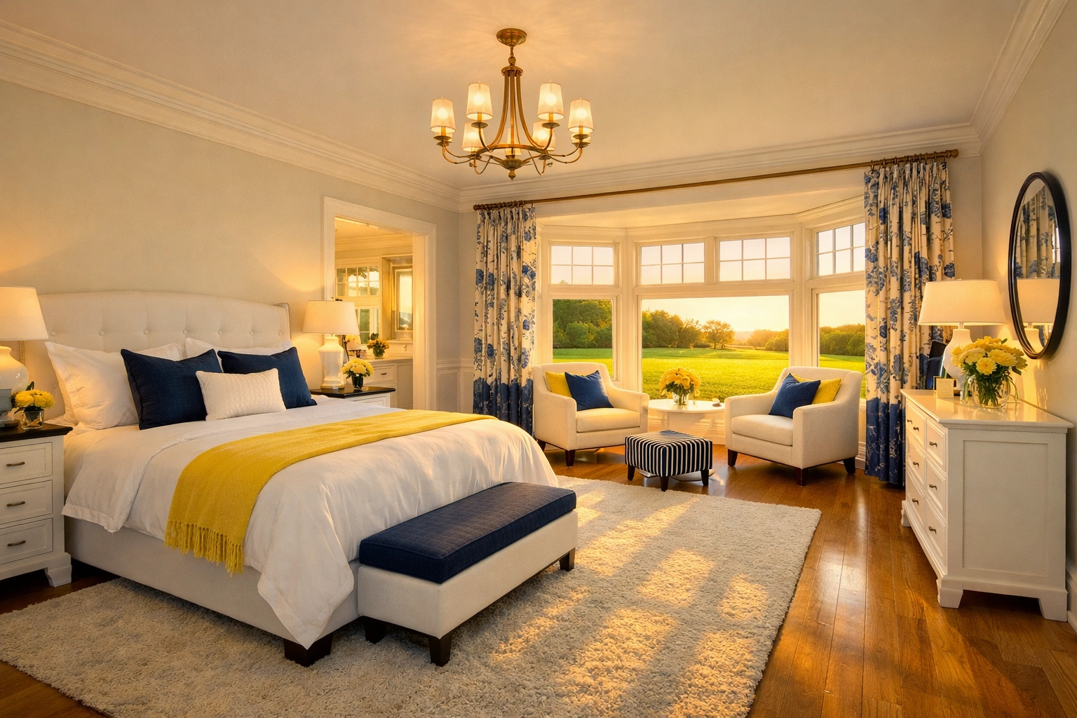 Pristine Lunenburg estate master bedroom suite after professional deep cleaning services.