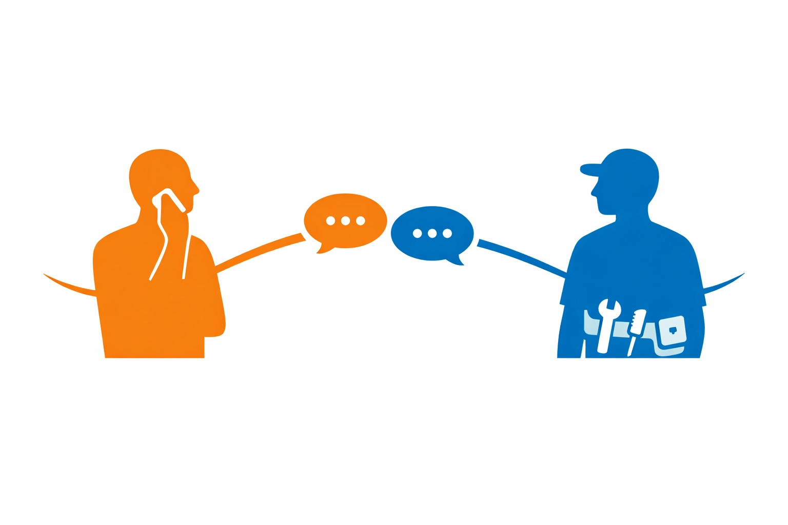 Customer speaking with handyman on phone about home repair project