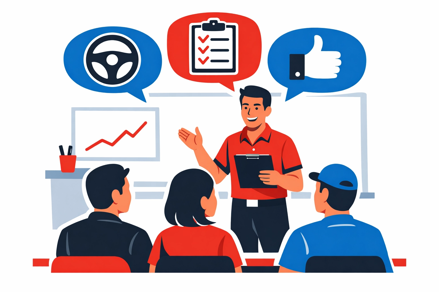 Trainer delivering practice session to group during train the trainer course