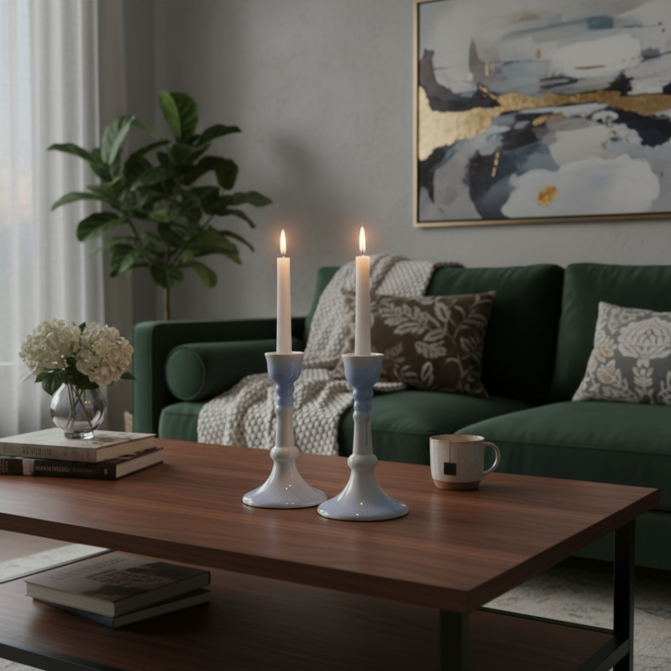 Ceramic Memorial Candlesticks