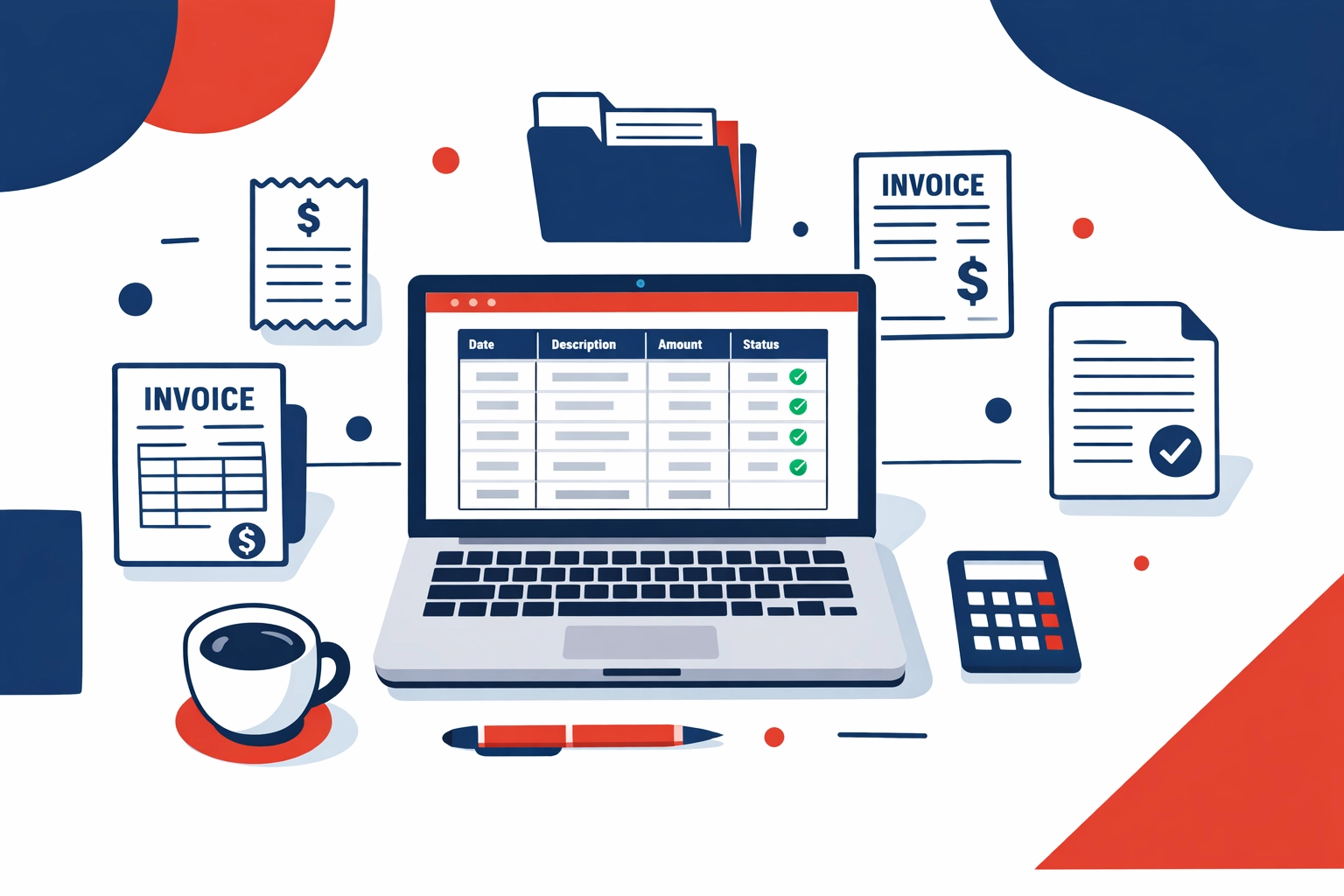 Digital record keeping workspace with MTD compliant software and business receipts