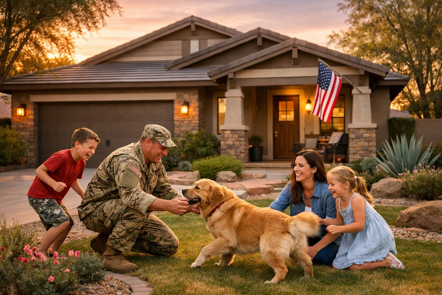Military family enjoying their Litchfield Park home near Luke Air Force Base