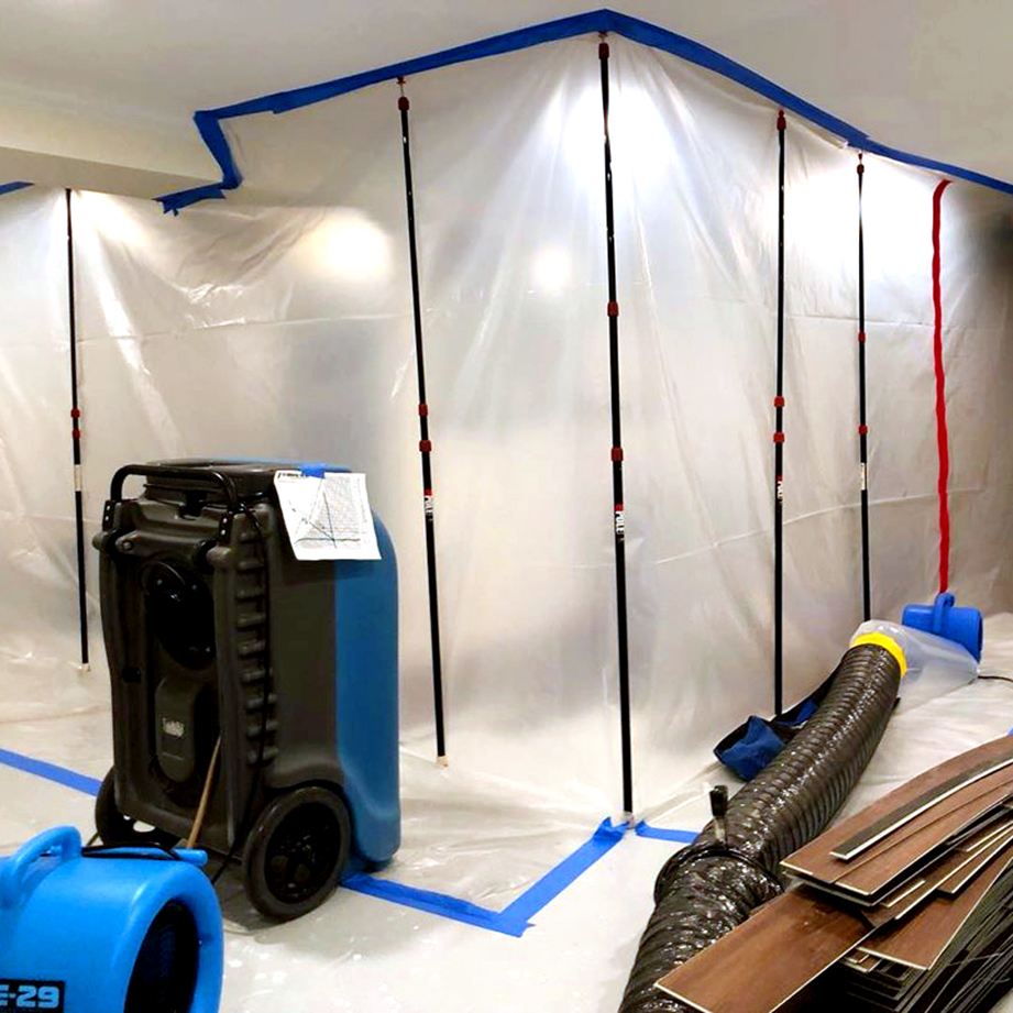 Water damage restoration zone