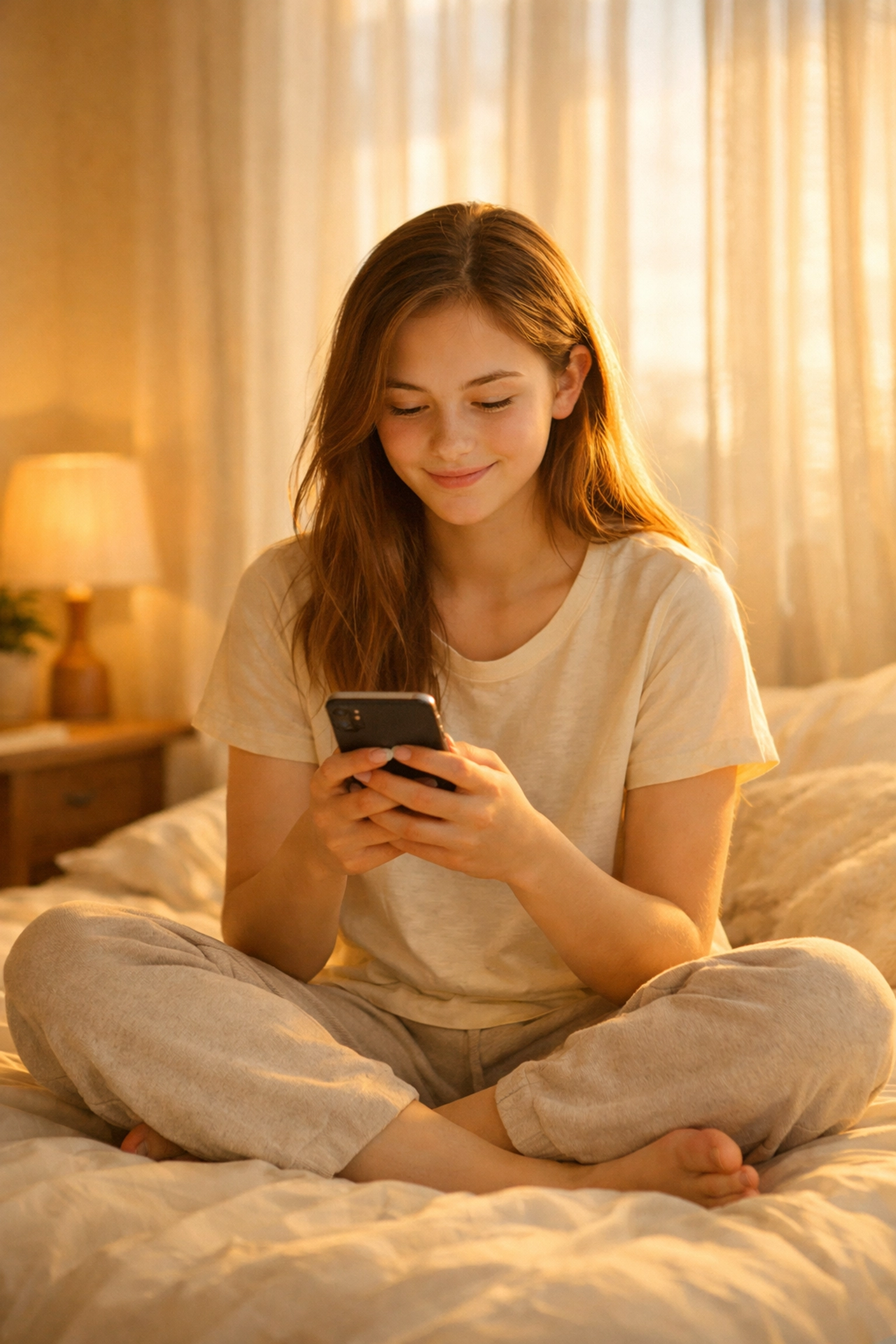 Teen using social media positively for connection and mental health support