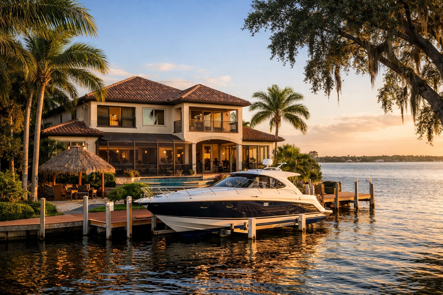 Southeast Cape Coral waterfront home with dock on saltwater canal