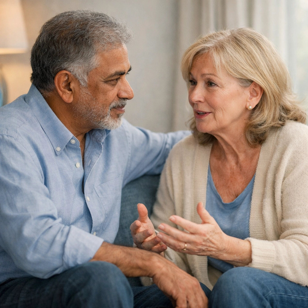 Professional couple practicing family business relationship advice and healthy communication.